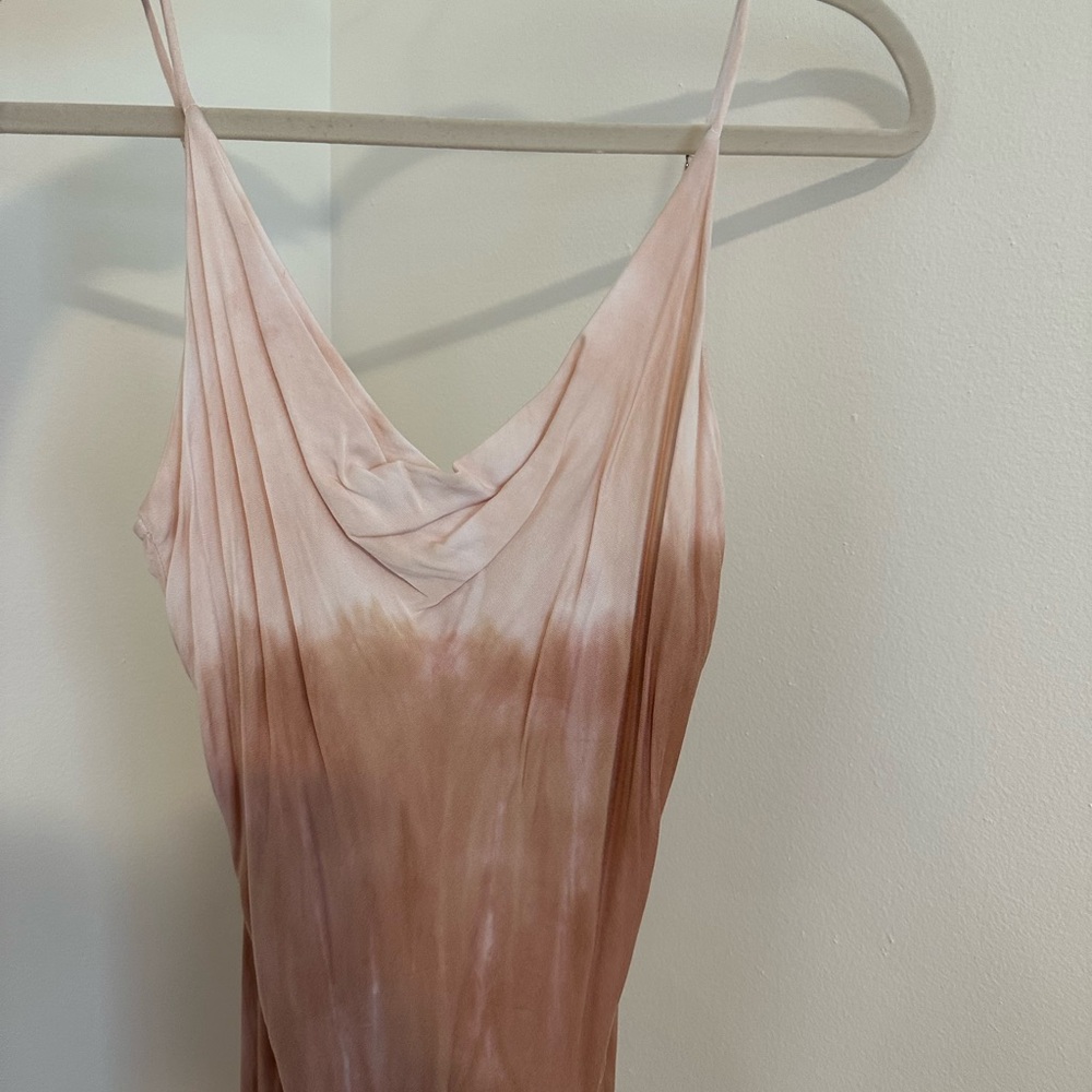 Cowl Neck Pink Tie Dye Dress